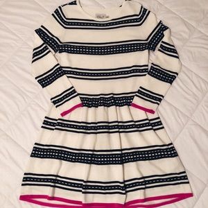 Long Sleeve Midi Navy Stripe Sweater Dress